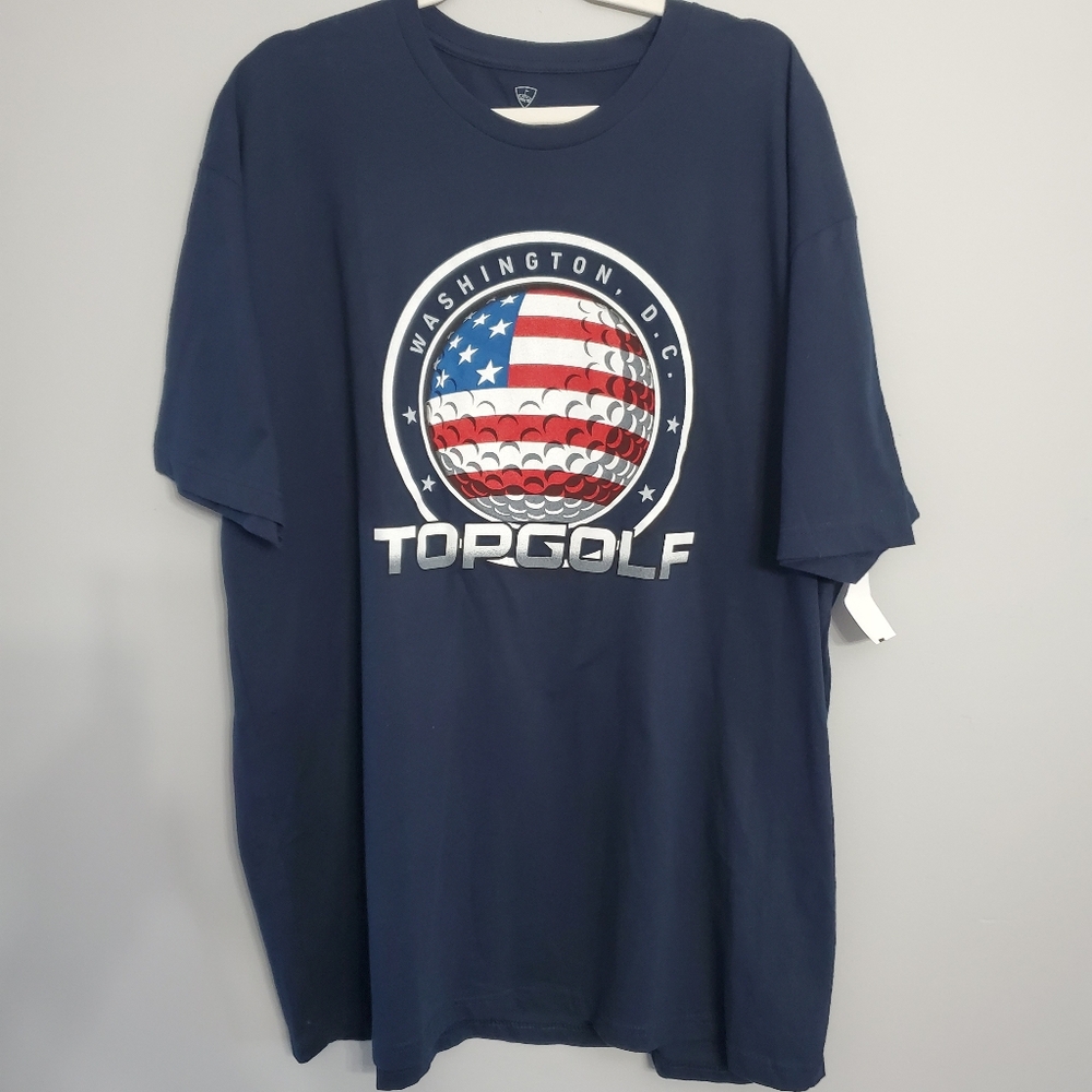 Topgolf Navy Blue Men's T Shirt 100% Cotton Washington DC Design XL New W/Tags